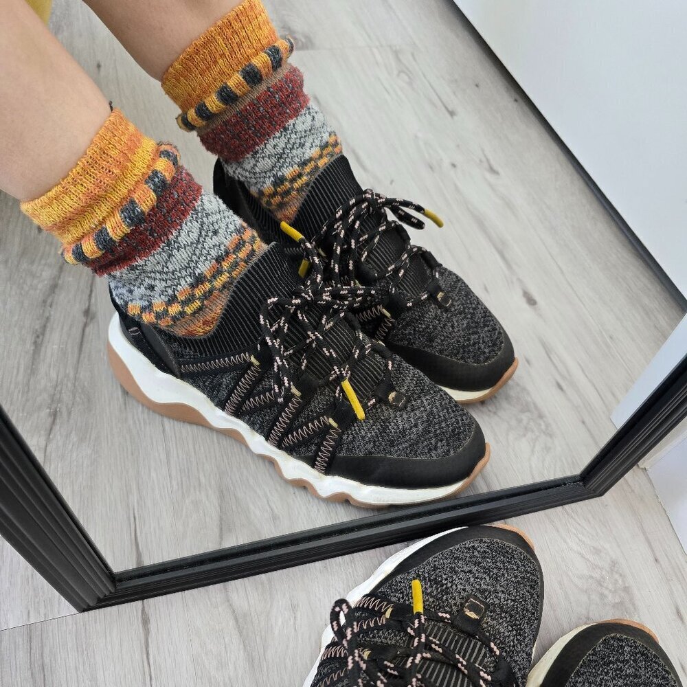 Madewell | Field Knit black gray sporty low-top boho sneakers | WMS 7.5